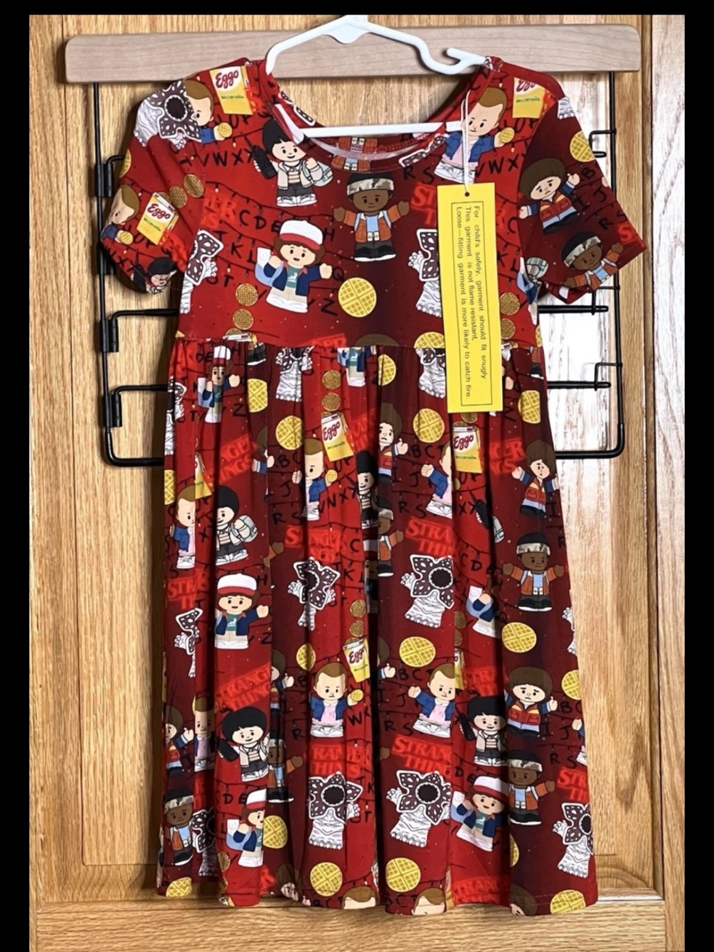 NEW Wei Wei Bamboo Dress Girls 3T Red Little People Stranger Things Soft Unlined